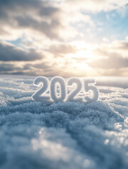 雪地上的2025字体图片素材