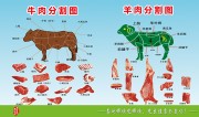 牛羊肉分割部位图展板