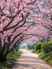 春天桃花风景踏青赏花图片素材