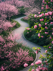 春天桃花风景踏青赏花图片素材