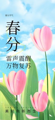 二十四节气春分宣传海报