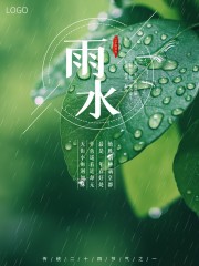 绿色雨水传统节气海报