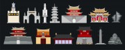 泉州建筑手绘矢量插画