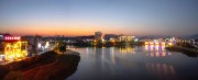 宽幅歙县夜色古城夜景