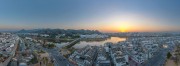宽幅山水小城日落美景摄影图片下载