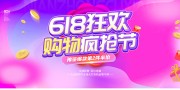 扁平插画风618狂欢活动展板