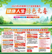 2025全民禁毒月国际禁毒日展板图片素材