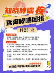 哮喘医疗疾病知识科普小红书封面海报