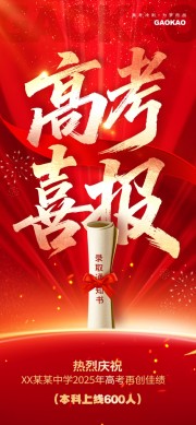 录取通知书高考喜报模板