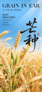芒种二十四节气宣传海报图片