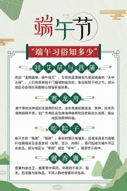 端午习俗知多少简约背景海报
