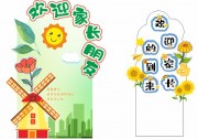 小学开家长会导视牌设计素材