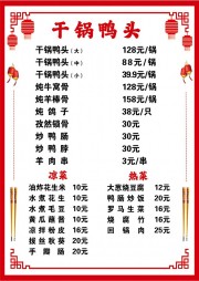 干锅鸭头菜单图片素材