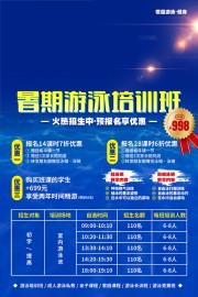 暑期游泳培训招生海报