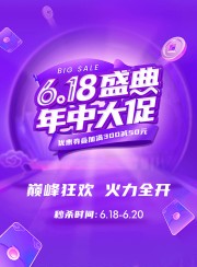 618盛典年中大促商场促销吊旗海报