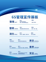 蓝色企业6S管理制度展板