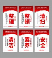 红色6S管理制度挂图展板