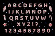 糖果字母数字矢量图