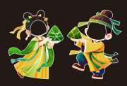 汉服端午美陈打卡框图片素材