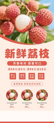 荔枝新鲜水果促销展架