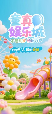 儿童节游乐场活动海报图片素材