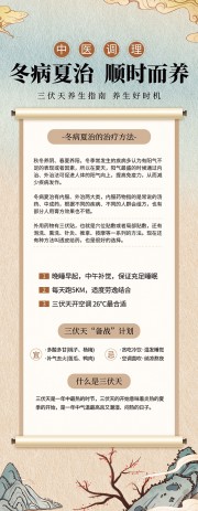现代古风冬病夏治养生宣传海报