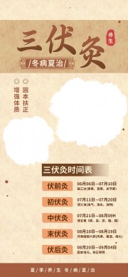 冬病夏治三伏艾灸中医养生海报图片素材