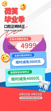 青春毕业季养护牙齿海报