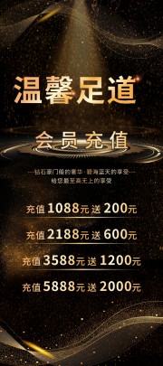 足道SPA会员充值促销展架