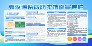 蓝色夏季传染病防护指南展板