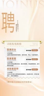 美容顾问医美招聘海报