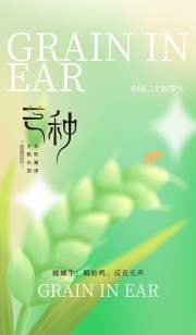 清新绿色芒种节气海报图片素材