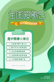 绿色清新全国爱眼日海报
