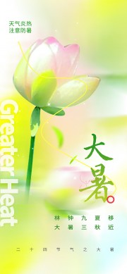 荷花大暑节气海报图片素材