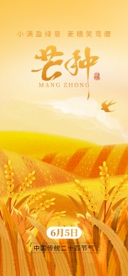 手绘芒种节气广告设计