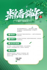 粽香端午3D创意卡通插画端午习俗科普海报