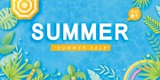 手绘清新夏季促销海报展板