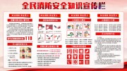 红色全民消防安全知识宣传栏