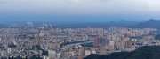 宽幅高楼林立的现代都市风光
