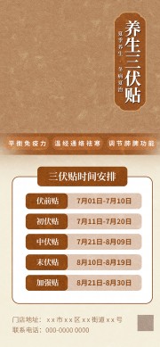 夏季养生三伏贴海报