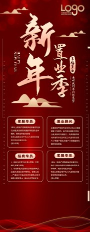 红色地产招聘展架