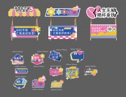 美食市集摊位美陈布置图片素材