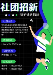 羽毛球队招新海报word格式图片素材