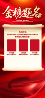 高考中考金榜题名喜报图片素材
