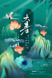 中国传统节气大暑海报