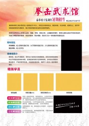 拳击武术馆宣传海报