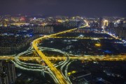 济南匡山立交桥壮丽夜景