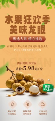 美味龙眼水果海报