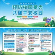 预防校园暴力共建平安校园展板图片素材