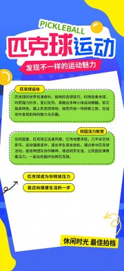 多巴胺风匹克球体育运动海报